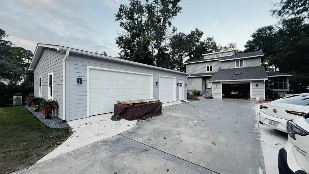 Completed garage build in Wilmington NC