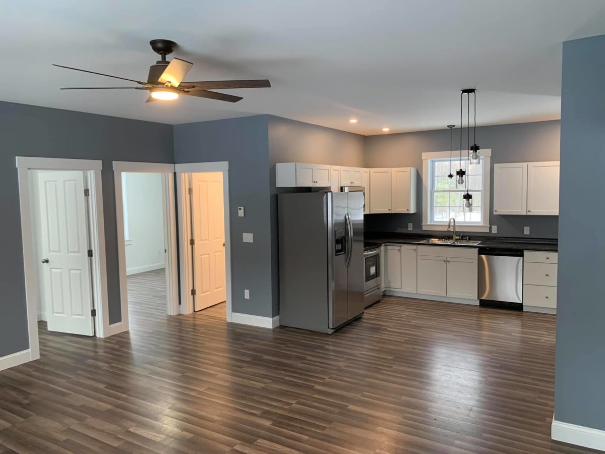 kitchen remodel with luxury vynl plank flooring installation